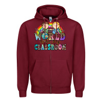Burgundy the future of the world is in my classroom Zipper Hoodie - Zillion Design Studio