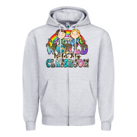 Heather Grey the future of the world is in my classroom Zipper Hoodie - Zillion Design Studio