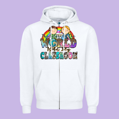 The Future Of The World Is In My Classroom Zipper Hoodie Designed By Zillion Design Studio