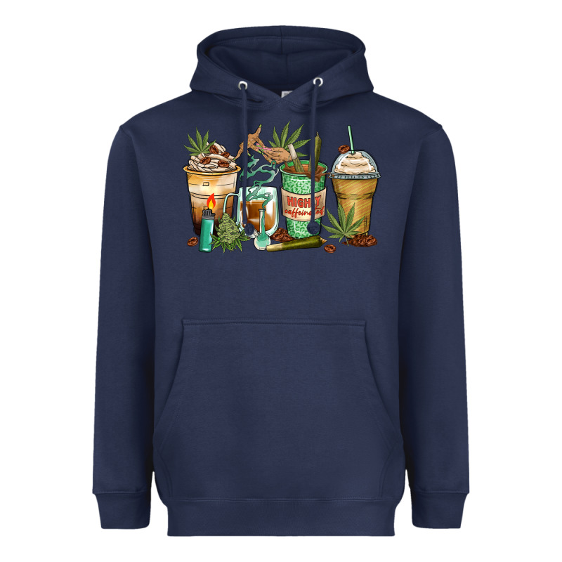 Highly Caffeinated Coffee Cups Heavyweight Hoodie by Zillion Design Studio | Teevron