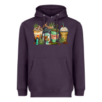 Plum highly caffeinated coffee cups Heavyweight Hoodie - Zillion Design Studio