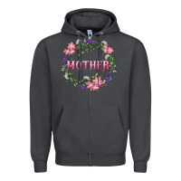 Smoke Mother With Floral Wreath Zipper Hoodie - RanaPortraitStore