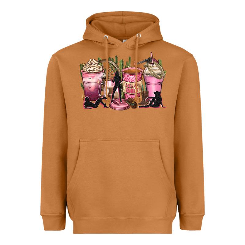 Let's Go Girls Coffee Cups Heavyweight Hoodie by Zillion Design Studio | Teevron