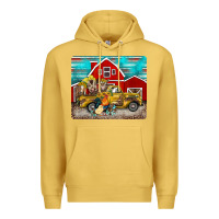 Antique Gold western truck farm animals mousepad Premium Hoodie - BarkalooDesign