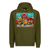 Army Green western truck farm animals mousepad Premium Hoodie - BarkalooDesign