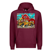 Burgundy western truck farm animals mousepad Premium Hoodie - BarkalooDesign