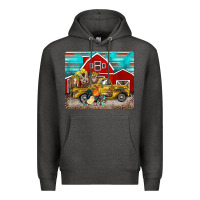 Charcoal Heather western truck farm animals mousepad Premium Hoodie - BarkalooDesign