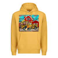Mustard western truck farm animals mousepad Premium Hoodie - BarkalooDesign