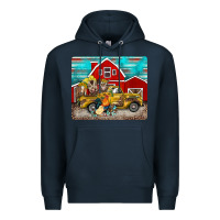 Navy western truck farm animals mousepad Premium Hoodie - BarkalooDesign