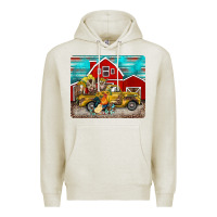 Oatmeal Heather western truck farm animals mousepad Premium Hoodie - BarkalooDesign
