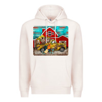 Pale Pink western truck farm animals mousepad Premium Hoodie - BarkalooDesign