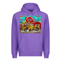 Purple western truck farm animals mousepad Premium Hoodie - BarkalooDesign