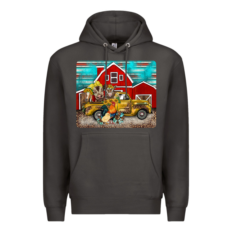 Western Truck Farm Animals Mousepad Premium Hoodie by BarkalooDesign | Teevron