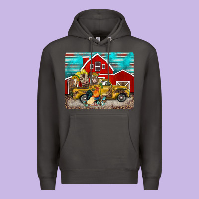 Western Truck Farm Animals Mousepad Premium Hoodie Designed By Barkaloodesign