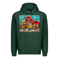 Sports Green western truck farm animals mousepad Premium Hoodie - BarkalooDesign