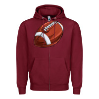 Burgundy football Zipper Hoodie - texasbilliewilder