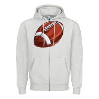 Dove Grey football Zipper Hoodie - texasbilliewilder