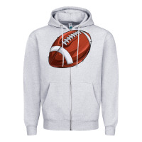 Heather Grey football Zipper Hoodie - texasbilliewilder