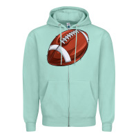 Seafoam football Zipper Hoodie - texasbilliewilder