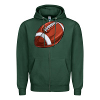Sports Green football Zipper Hoodie - texasbilliewilder