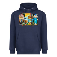 Navy louisiana coffee cups Heavyweight Hoodie - Zillion Design Studio