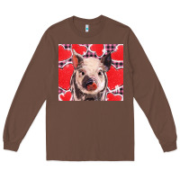 Chestnut valentine's day glitter hearts pig Long Sleeve Tee - BarkalooDesign