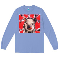Colony Blue valentine's day glitter hearts pig Long Sleeve Tee - BarkalooDesign