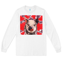 White valentine's day glitter hearts pig Long Sleeve Tee - BarkalooDesign