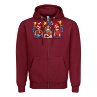 Burgundy football gnome with element Zipper Hoodie - texasbilliewilder