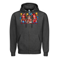 Charcoal Heather football gnome with element Zipper Hoodie - texasbilliewilder