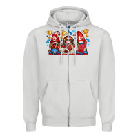 Dove Grey football gnome with element Zipper Hoodie - texasbilliewilder