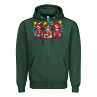 Sports Green football gnome with element Zipper Hoodie - texasbilliewilder