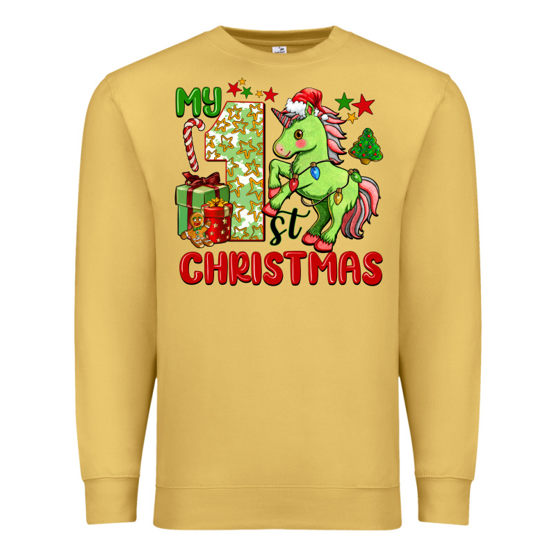My First Christmas Unicorn Premium Sweatshirt by FaDigitalArtStudio | Teevron