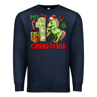 Navy my first christmas unicorn Premium Sweatshirt - FaDigitalArtStudio