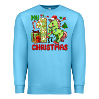 Ocean Blue my first christmas unicorn Premium Sweatshirt - FaDigitalArtStudio