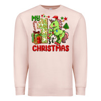 Pale Pink my first christmas unicorn Premium Sweatshirt - FaDigitalArtStudio
