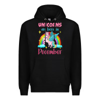 Black unicorns are born in december Premium Hoodie - Jasminsmagicworld