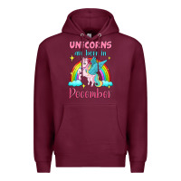 Burgundy unicorns are born in december Premium Hoodie - Jasminsmagicworld