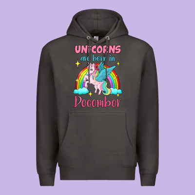 Unicorns Are Born In December Premium Hoodie Designed By Jasminsmagicworld