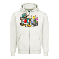 Oatmeal Heather teachers change the world Zipper Hoodie - Zillion Design Studio