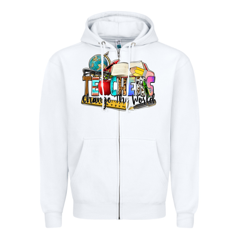 Teachers Change The World Zipper Hoodie by Zillion Design Studio | Teevron