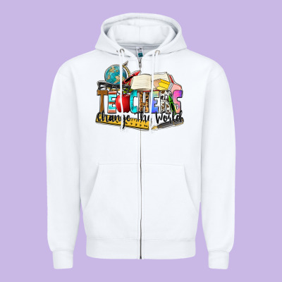 Teachers Change The World Zipper Hoodie Designed By Zillion Design Studio