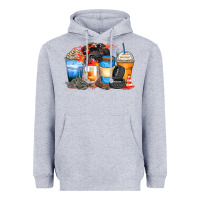 Heather Grey monster truck coffee cups Heavyweight Hoodie - Zillion Design Studio