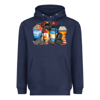 Navy monster truck coffee cups Heavyweight Hoodie - Zillion Design Studio