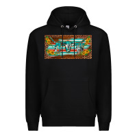 Black western howdy cowgirl leopard serape   license plate template Premium Hoodie - BarkalooDesign