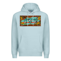 Blue Mist western howdy cowgirl leopard serape   license plate template Premium Hoodie - BarkalooDesign