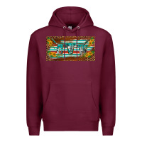 Burgundy western howdy cowgirl leopard serape   license plate template Premium Hoodie - BarkalooDesign