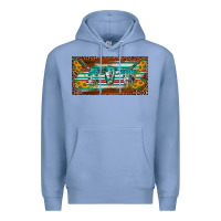 Colony Blue western howdy cowgirl leopard serape   license plate template Premium Hoodie - BarkalooDesign