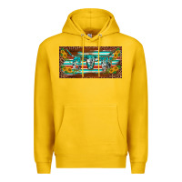 Lemon western howdy cowgirl leopard serape   license plate template Premium Hoodie - BarkalooDesign