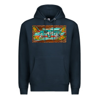 Navy western howdy cowgirl leopard serape   license plate template Premium Hoodie - BarkalooDesign